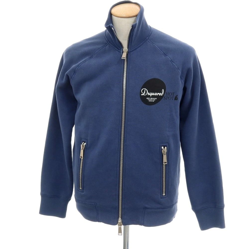 【中古】ディースクエアード DSQUARED2 コットン スウェットブルゾン ダスティネイビーブルー系【サイズS】【メンズ】