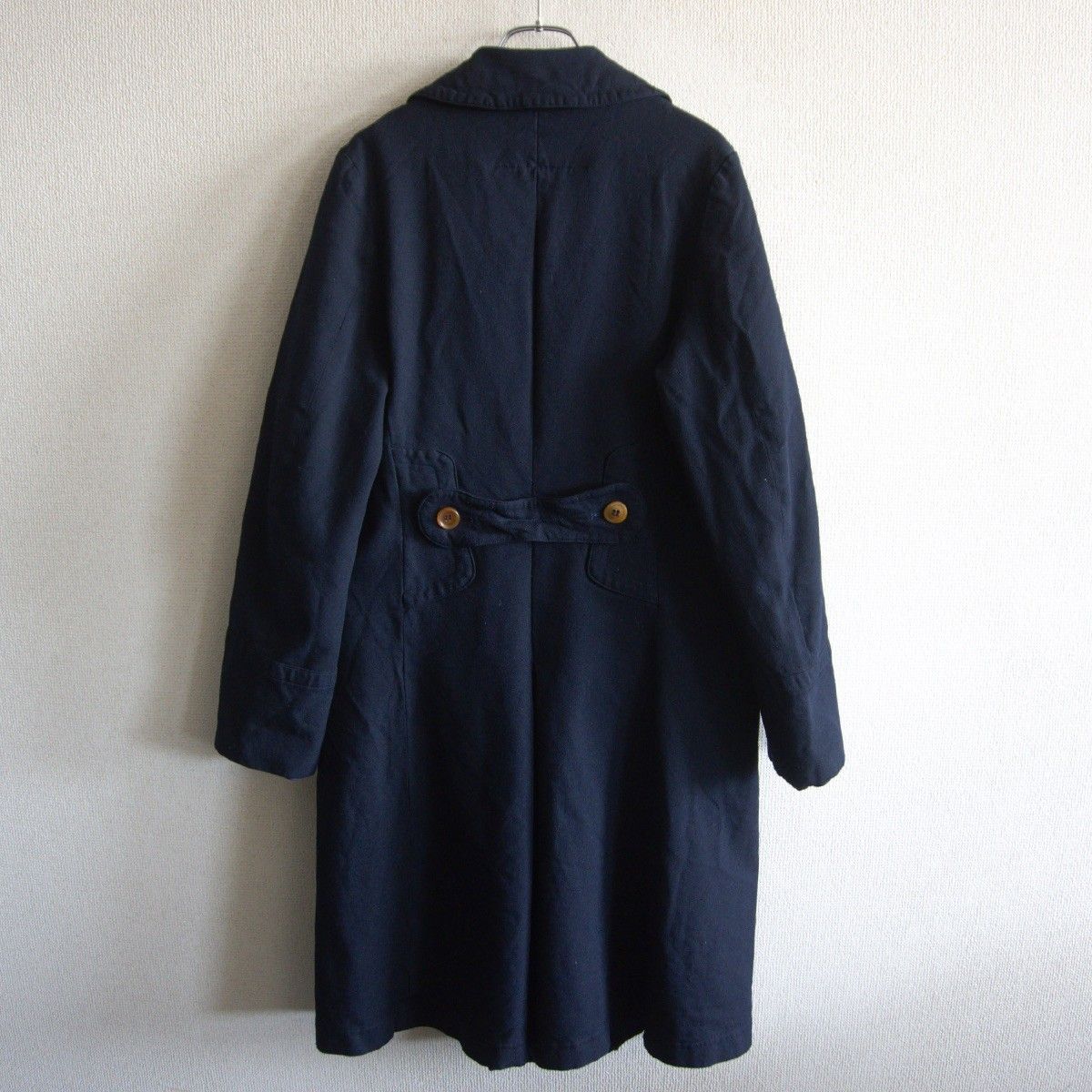 美品】 COMME des GARCONS 【丸襟 コート】S 製品染めダークネイビー