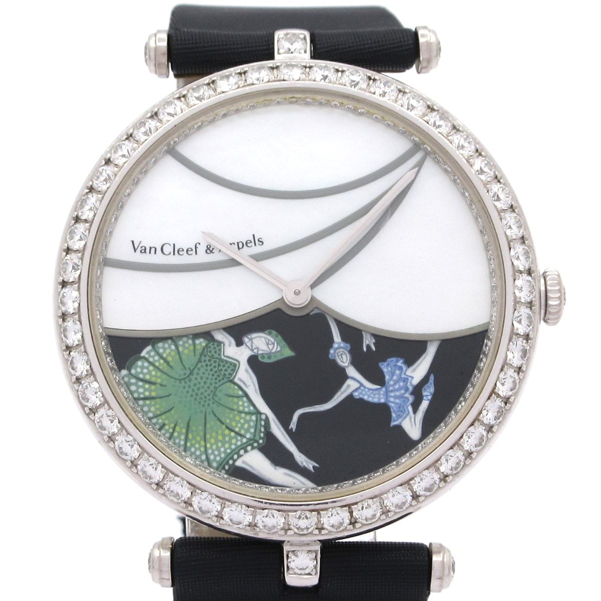 Van Cleef & Arpels(VCA/ヴァンクリ) 腕時計 レディ アーペル レディース 黒×ホワイトシェル