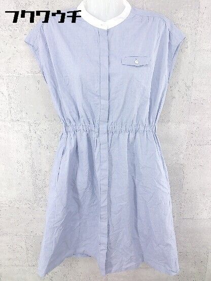 ◇ Spick & Span スピック＆スパン ウエストゴム シャツ 膝下丈 ワンピース ネイビー系 ホワイト レディース 【中古】 【1002798706613】