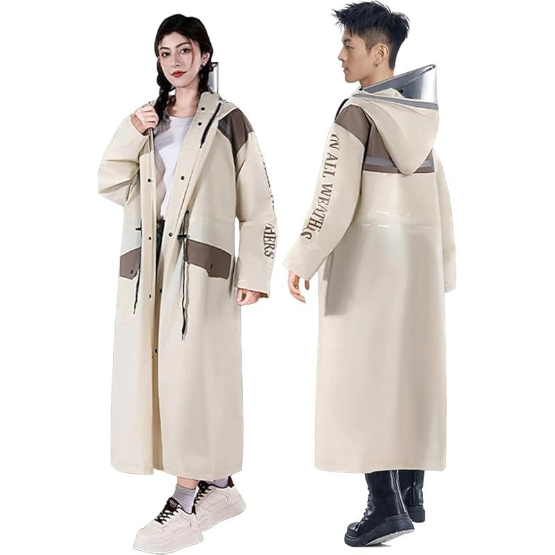 【新品】 [NajjSoixi] レインコート 自転車用【超防水】男女兼用 バックパック対応/反射テープ 雨具 軽量 仕事や学校用 モーターサイクル用 ロング丈 通勤 超防水 防風 おしゃれ 収納袋付き ラ