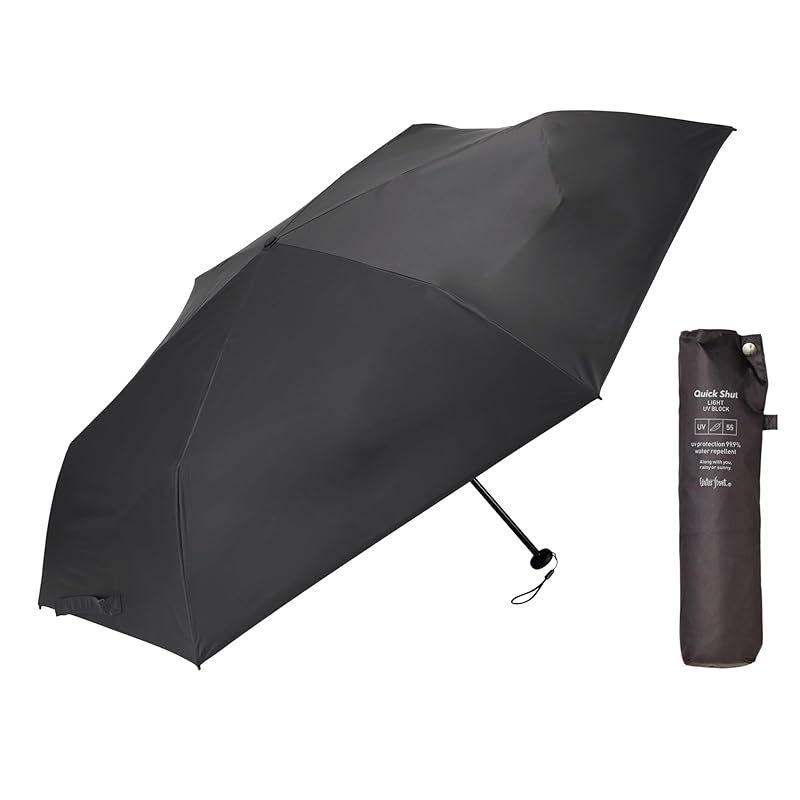 【新品】 Waterfront 折りたたみ傘 日傘 兼用 雨傘 LESS IS MORE シリーズ 『 クイックシャット ライト UV ブロック 折 』 シャドウ グレー 55cm 誰でもすぐにキレイにたためる シェイプメモリー機能 + 軽量 約210g +
