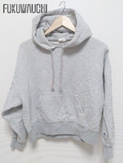 ◇ Champion チャンピオン 長袖 プルオーバー パーカー M 38-40 グレー * 【1002798865242】