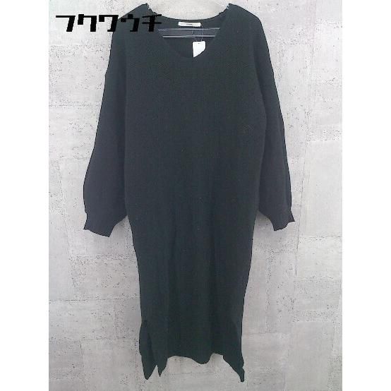◇ Ciaopanic チャオパニック 長袖 膝下丈 ニット ワンピース Mサイズ ブラック レディース 【中古】 【1002799011891】