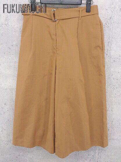 ◇ UNITED ARROWS　green label relaxing　ユナイテッドアローズ ウエストベルト付き ガウチョ パンツ 38 ブラウン * 1002799154413 【中古】 【1002799154413】