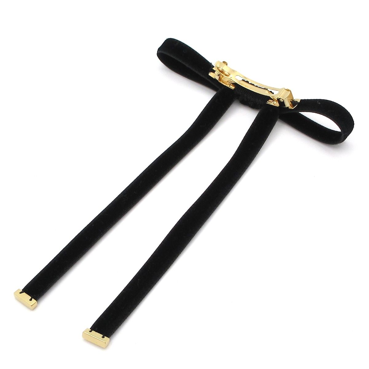 PRADA(プラダ) アクセサリー美品 ベルベット ヘアクリップ 1IF257 黒 