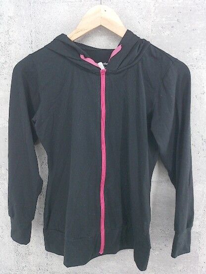◇ Reebok リーボック 長袖 ジップアップ パーカー L ブラック レディース 【中古】 【1002799176866】