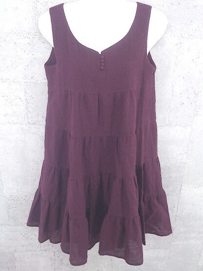 ◇ Ray BEAMS レイ ビームス ノースリーブ 膝下丈 ワンピース ボルドー系 * 1002799167291 【中古】 【1002799167291】