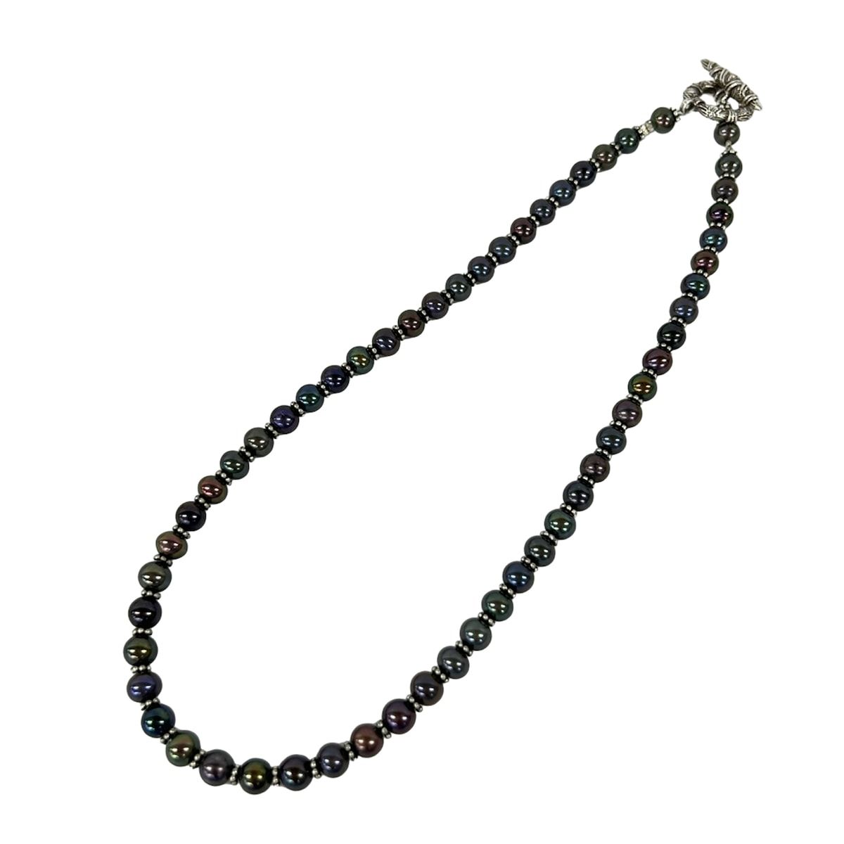 STEPHEN DWECK(スティーブンデュエック) ネックレス美品 - グレー×パープル×シルバー STEPHEN DWECK(スティーブンデュエック) ネックレス美品 - グレー×パープル×シルバー