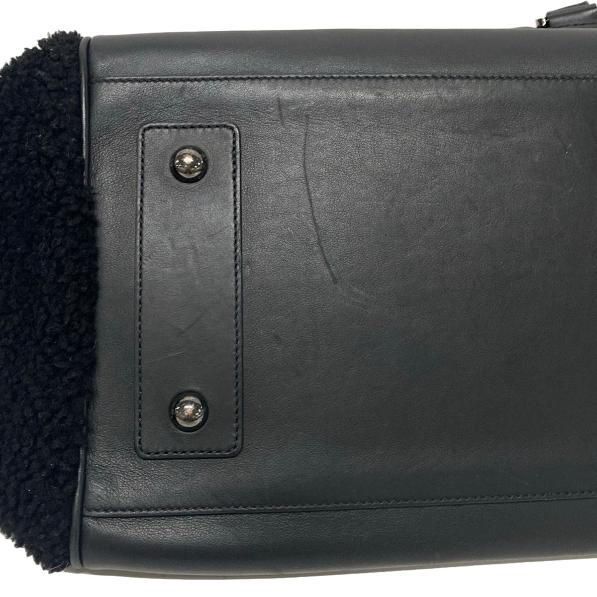 MULBERRY(マルベリー) ハンドバッグ メイジィ クリッパー 黒 レザー、ムートン MULBERRY(マルベリー) ハンドバッグ メイジィ クリッパー 黒 レザー、ムートン