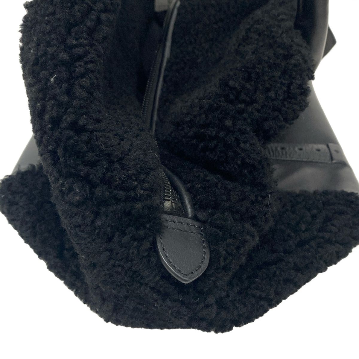 MULBERRY(マルベリー) ハンドバッグ メイジィ クリッパー 黒 レザー、ムートン MULBERRY(マルベリー) ハンドバッグ メイジィ クリッパー 黒 レザー、ムートン