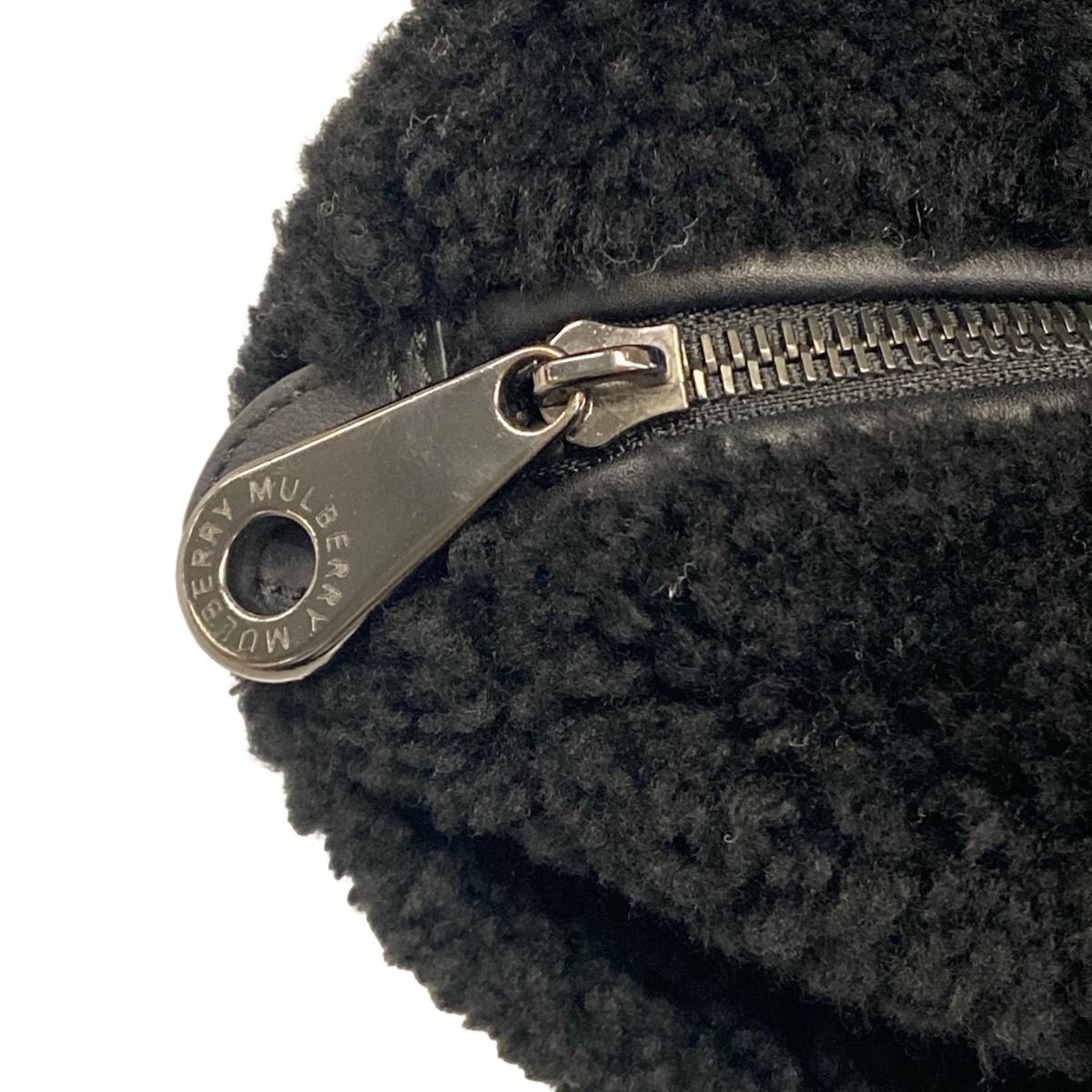 MULBERRY(マルベリー) ハンドバッグ メイジィ クリッパー 黒 レザー、ムートン MULBERRY(マルベリー) ハンドバッグ メイジィ クリッパー 黒 レザー、ムートン