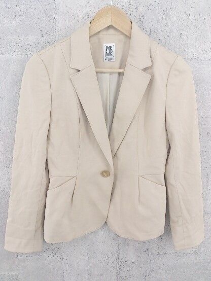 ◇ MK MICHEL KLEIN ミッシェルクラン 1B シングル 長袖 テーラード ジャケット 38 ベージュ * 1002799317948 【中古】 【1002799317948】