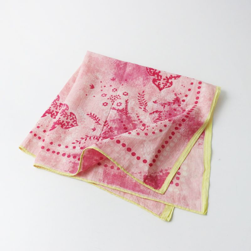 美品 45R フォーティファイブアール インドカディの桜染バンダナ ピンク┃天然染 花柄 フラワー【2400014961164】