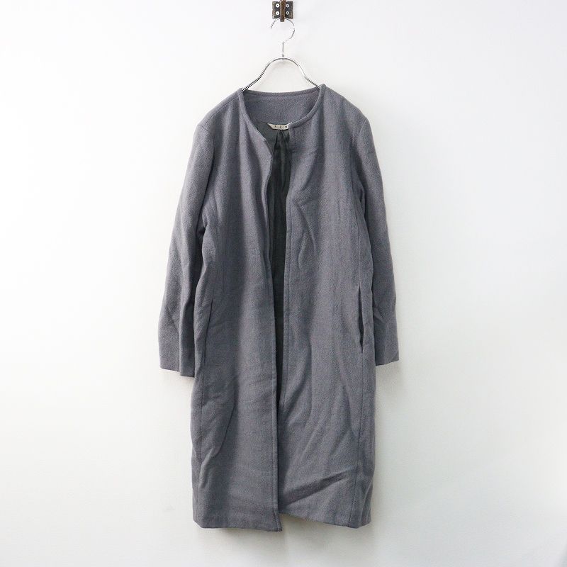フォグリネンワーク fog linen work FLW ウール ノーカラー コート ■グレー トップス 長袖 前開き 【2400014955989】 4,872円
