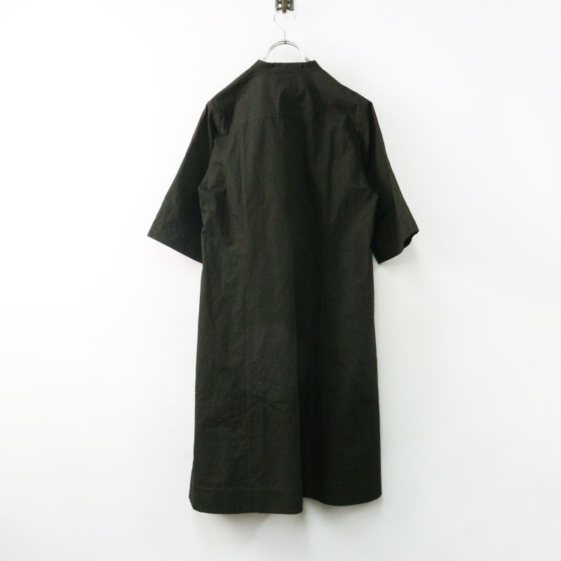 2024 マーガレットハウエル MARGARET HOWELL PLAIN WEAVE COTTON LINEN DRESS コットンリネンドレス 1 カーキ┃【2400014959307】