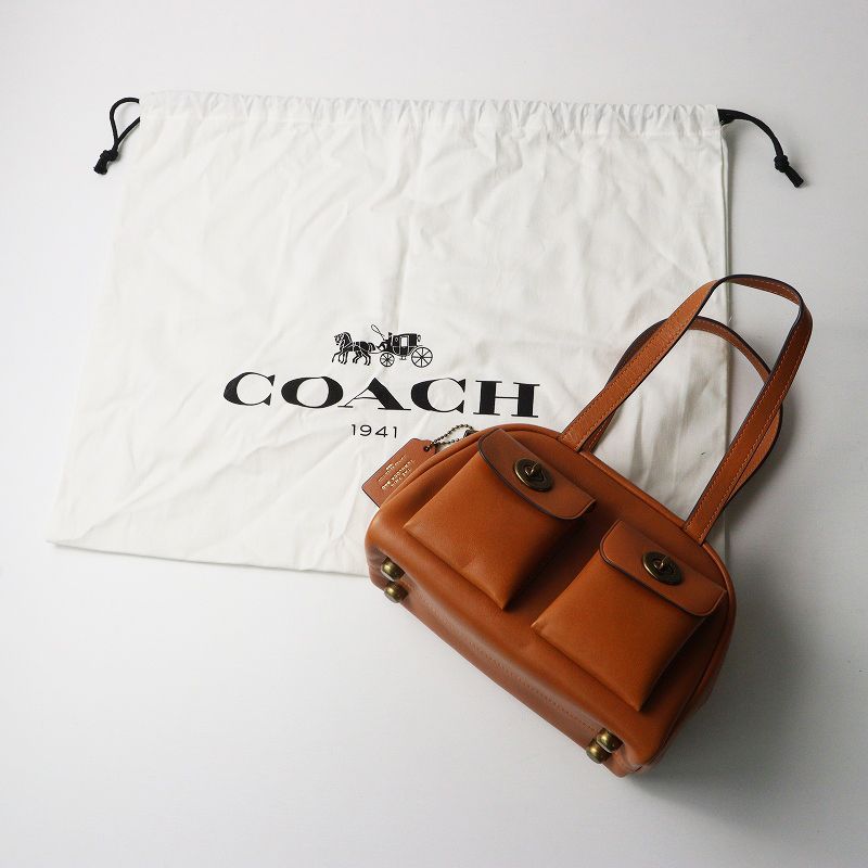 美品 コーチ COACH CCC55 ツインターンロックバッグ 20＼ブラウン