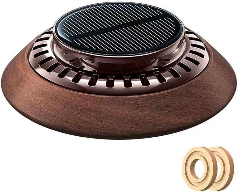 【Amazon.co.jp限定】車用芳香剤 充電不要 車載アロマディフューザー 太陽光回転式 1秒で香りが出る 無音運転 360°循環浄化 耐高温 昼夜デュアルモード散香 ケヤキ片*2枚 高級カー用品 部屋/トイレ/ヨガ室/卓上/車載/などに適用 カ ...