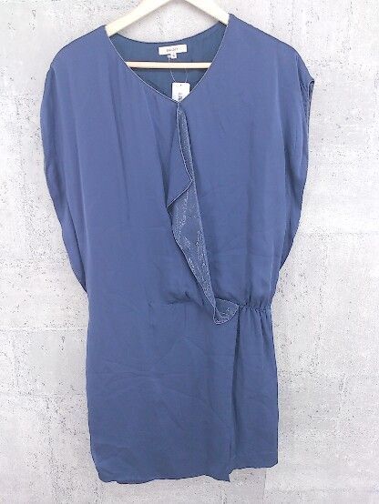 ◇ BALLSEY ボールジー フレンチスリーブ 膝丈 ワンピース 38 ブルー * 1002799491327 【中古】 【1002799491327】