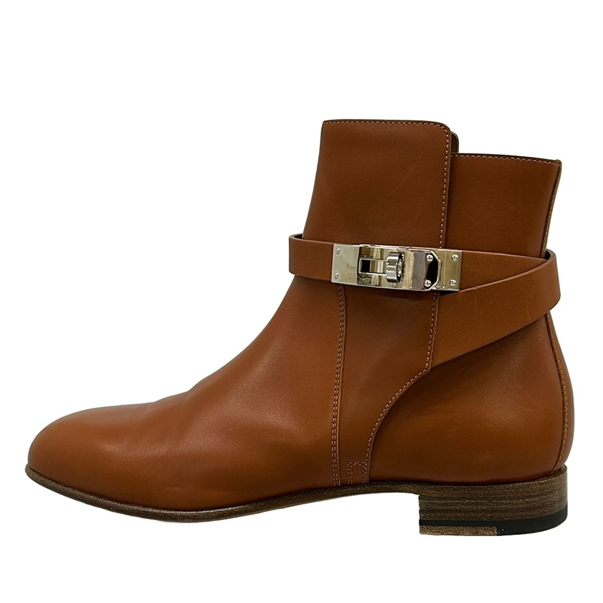 HERMES(エルメス) ショートブーツ 36 レディース ネオ ブラウン ケリーバックル/シルバー金具 レザー