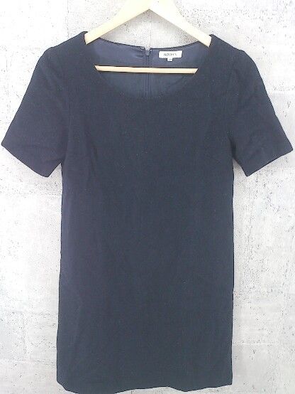 ◇ NOLLEY'S ノーリーズ 半袖 膝丈 ワンピース 38 ネイビー * 1002799621144 【中古】 【1002799621144】