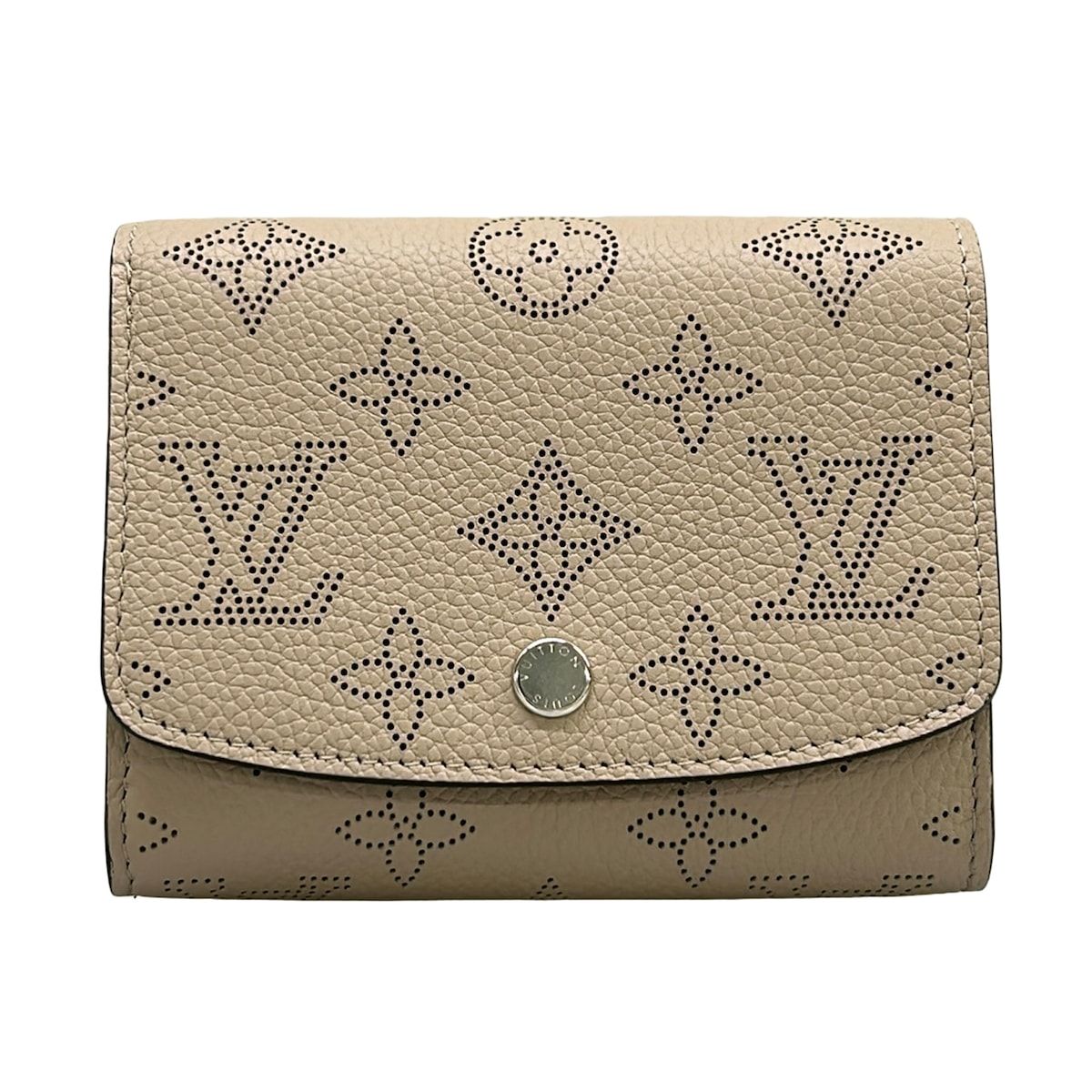 LOUIS VUITTON(ルイヴィトン) 2つ折り財布 マヒナ美品 ポルトフォイユイリスコンパクト M62542 ガレ 羽田空港限定刻印 レザー