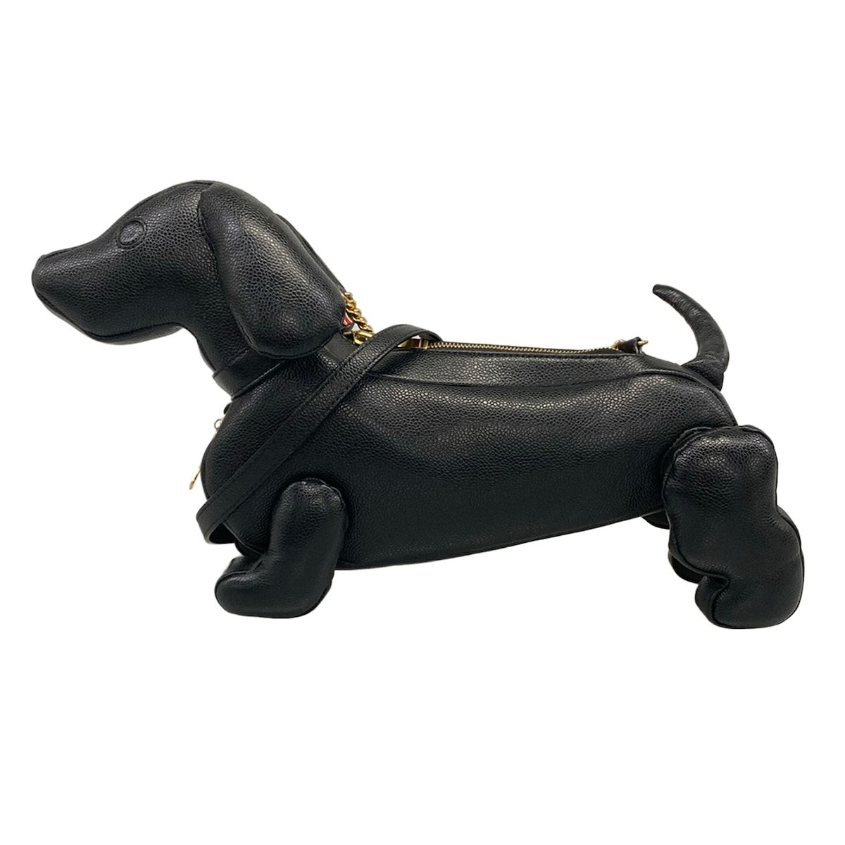 THOM BROWNE(トムブラウン) ショルダーバッグ美品 - 黒 犬/チェーンショルダー レザー