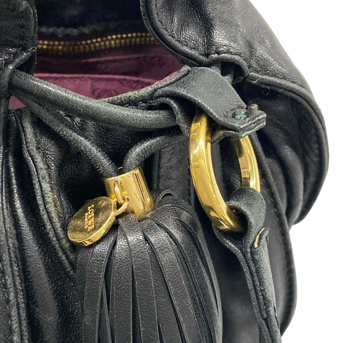 LOEWE(ロエベ) ショルダーバッグ フラメンコ 黒 レザー - メルカリ