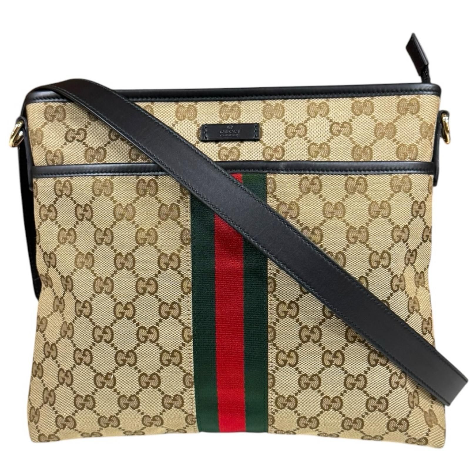 グッチ シェリー ショルダーバッグ GGキャンバス 388926 ブラウン レディース GUCCI 中古 グッチ