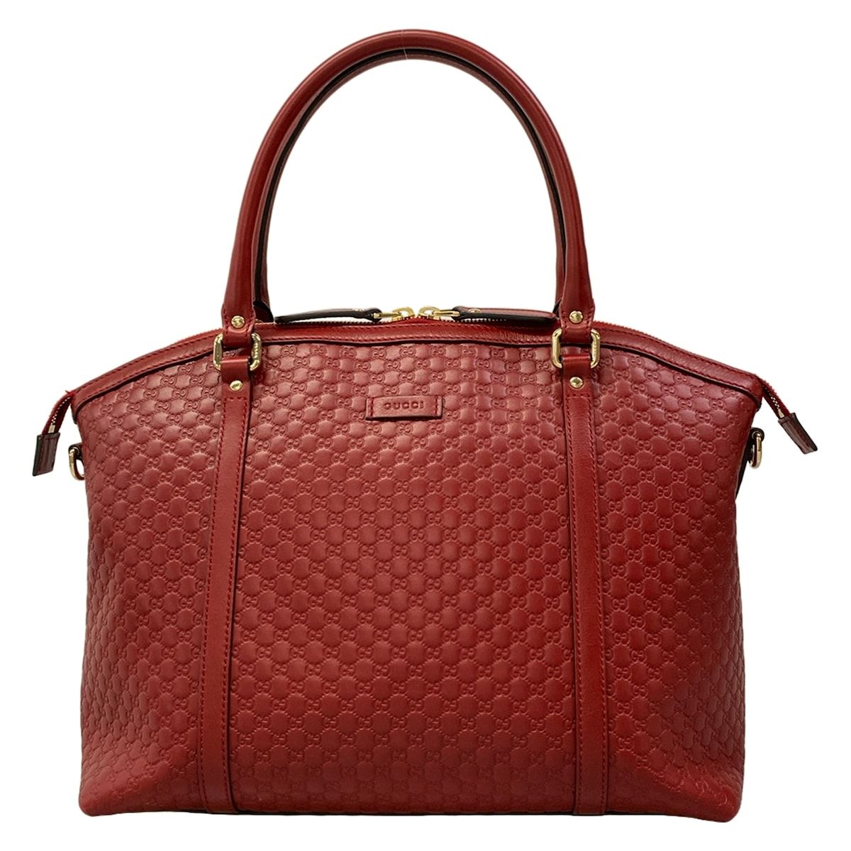 GUCCI(グッチ) ハンドバッグ美品 マイクログッチシマ 449657 レッド レザー