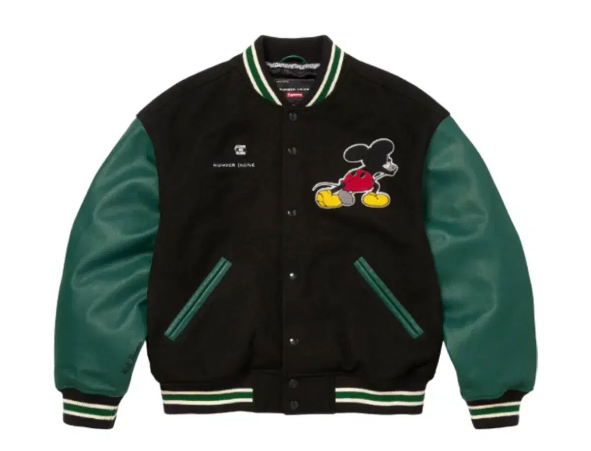 Supreme x NUMBER(N)INE(ナンバーナイン) mickey mouse(ミッキーマウス) スタジャン ブラック XL
