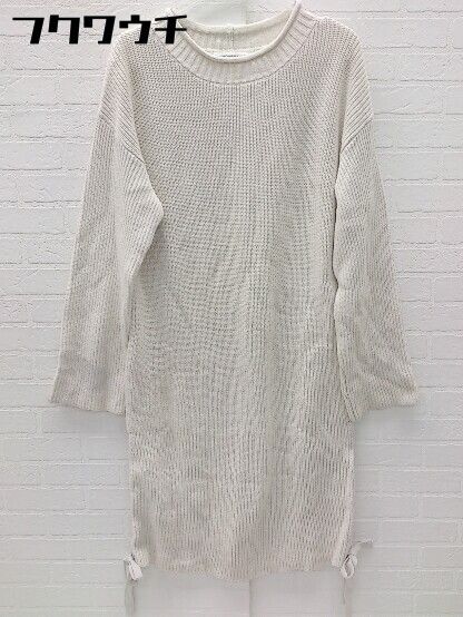 ◇ MOUSSY マウジー 長袖 膝丈 ニット ワンピース サイズF オフホワイト レディース 【中古】 【1103040001385】