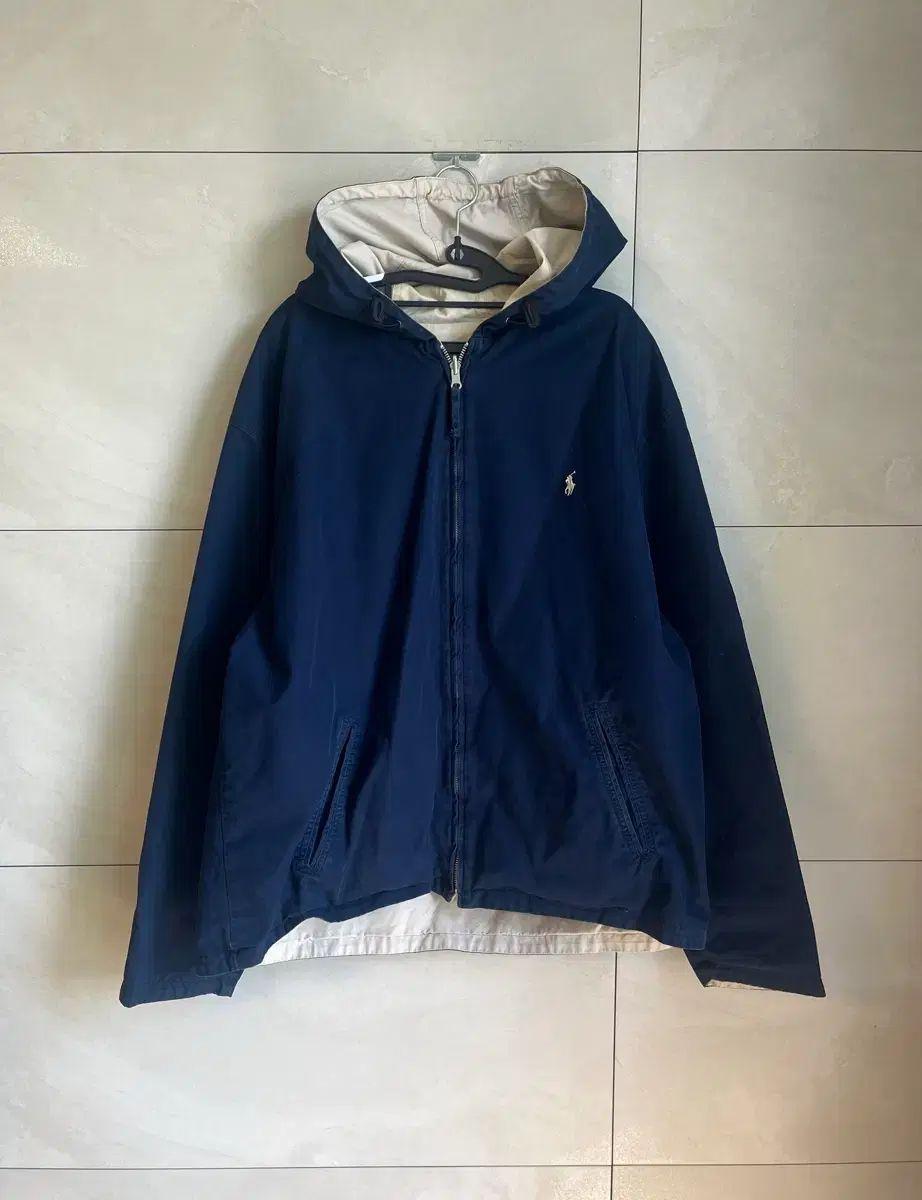 XL ポロラルフローレン ポニー リバーシブル フーディージャケット (ネイビー/ベージュ)