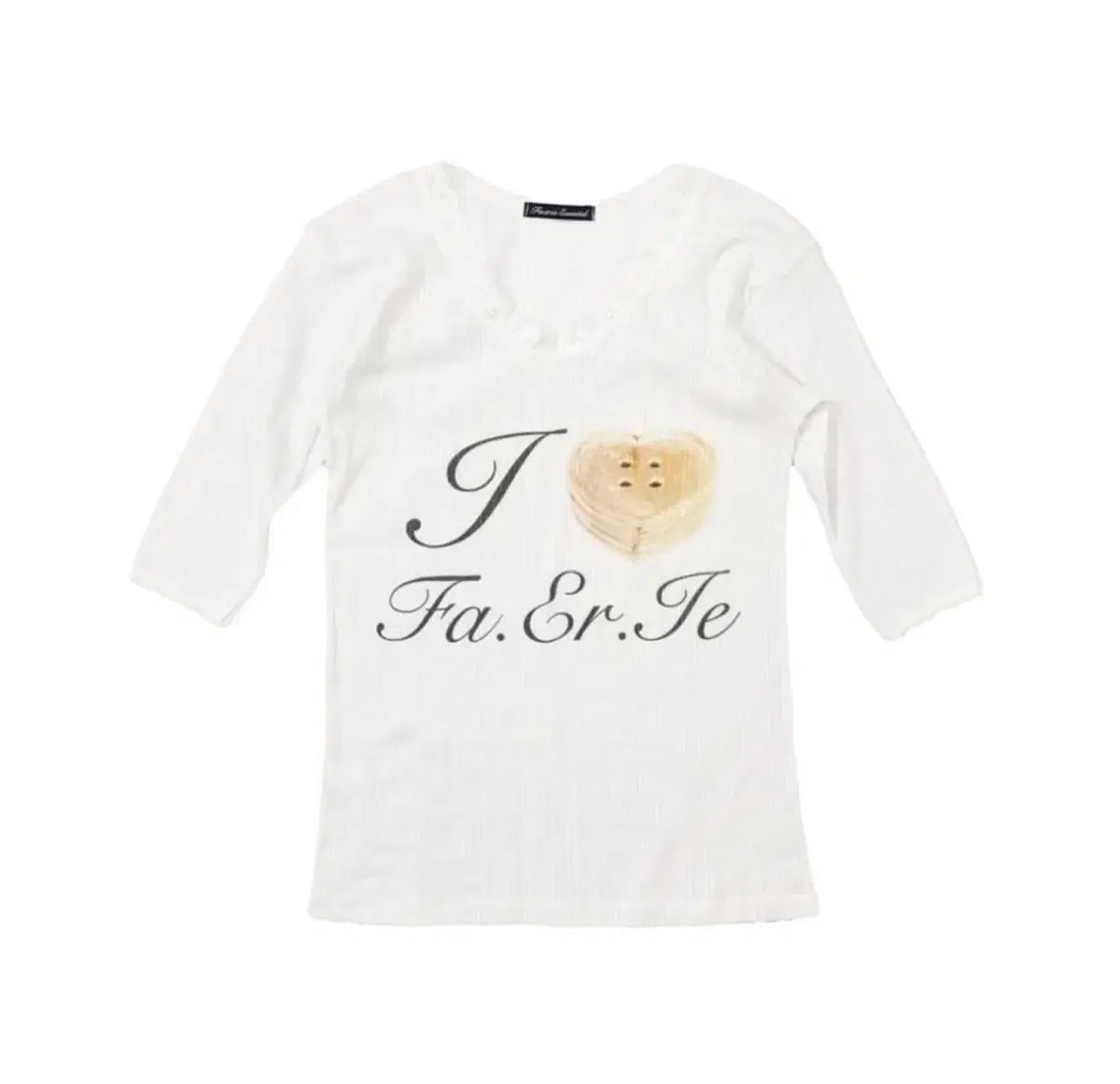 ショップフェアリー Faerie 白 プリンティング Tシャツ