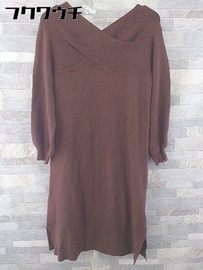 ◇ Simplicite シンプリシテェ 長袖 膝丈 ワンピース ブラウン レディース 【中古】 【1104010010123】