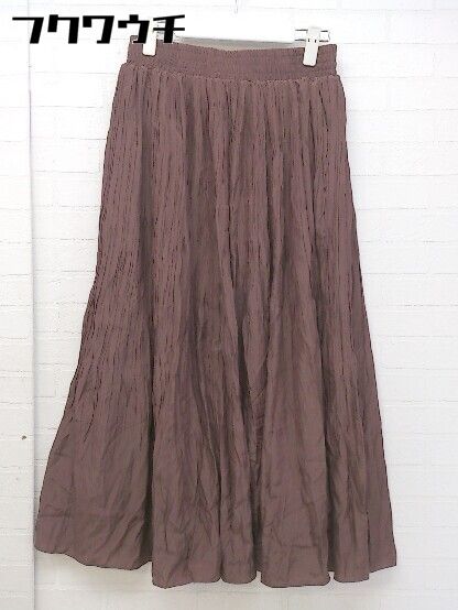 ◇ ◎ merlot メルロー タグ付 ウエストゴム ロング ギャザー スカート ブラウン レディース 【中古】 【1104020000329】