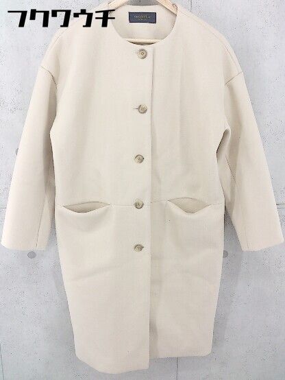 ■ chocol raffine robe ショコラ フィネ ローブ 長袖 ノーカラー コート サイズF ベージュ レディース 【1104020008394】