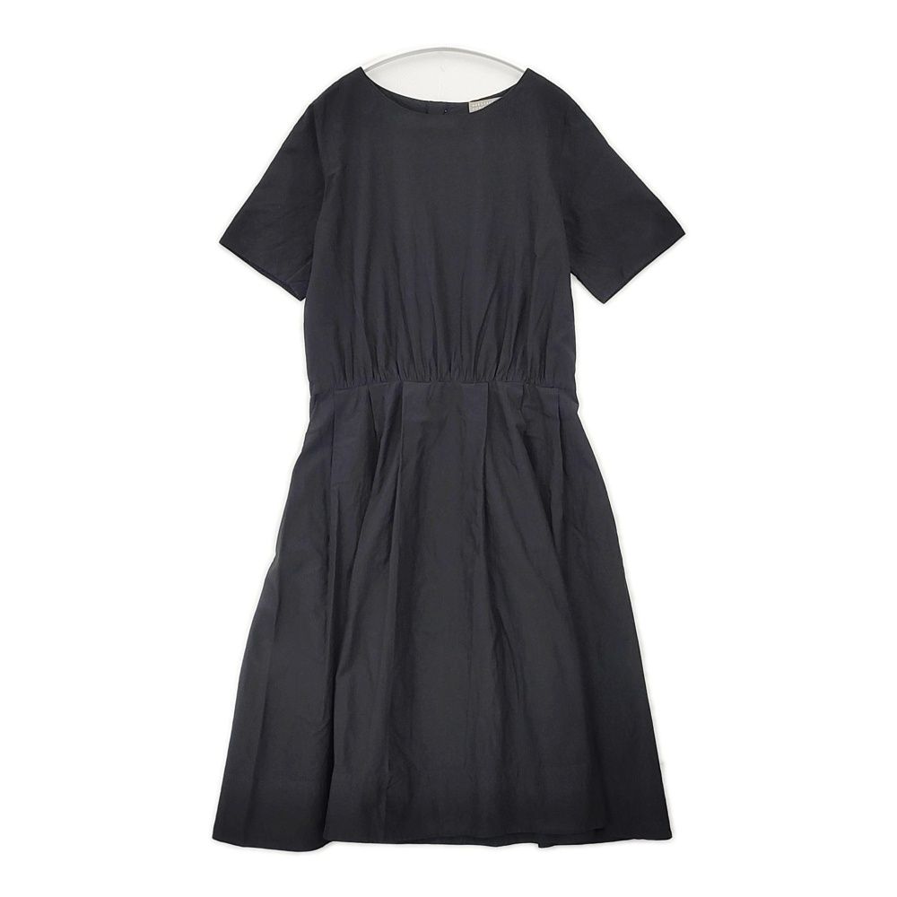 MARGARET HOWELL 578-6158002 シルクコットンバックボタンワンピース 定価63900円 ワンピース ブラック レディース マーガレットハウエル【中古】6-0501S△