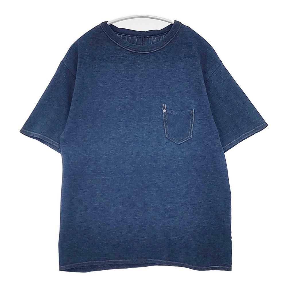45R/45rpm プレーティング天竺のTシャツ（インディゴ加工） 定価18700円 コットン サイズ0 半袖Ｔシャツ カットソー ブルー レディース フォーティーファイブアールピーエム【中古】6-0501S△