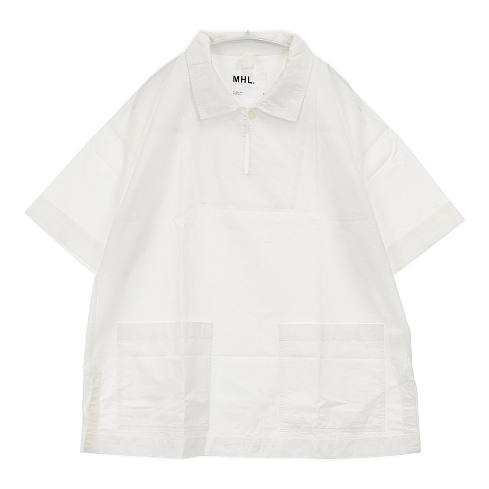 MHL. 595-2152506 SANDED COTTON LINEN プルオーバー 定価20900円 サイズ2 半袖シャツ 22SS ホワイト レディース エムエイチエル【中古】6-0501S△