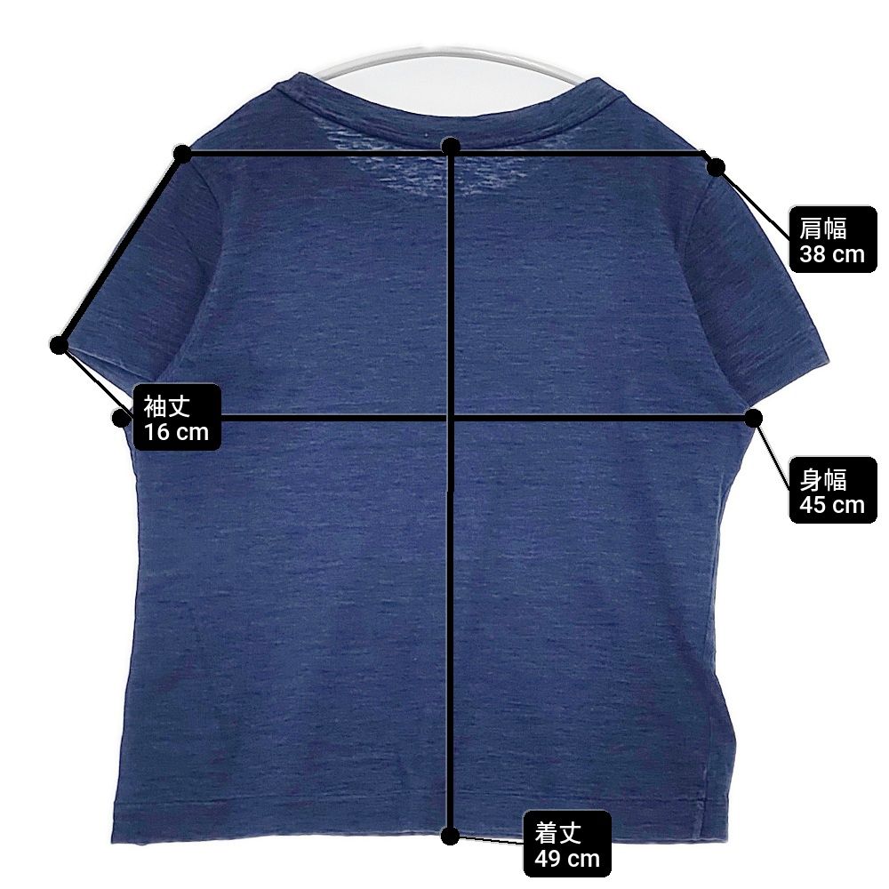 45R/45rpm インディゴ コットン 日本製 サイズ2 半袖Tシャツ