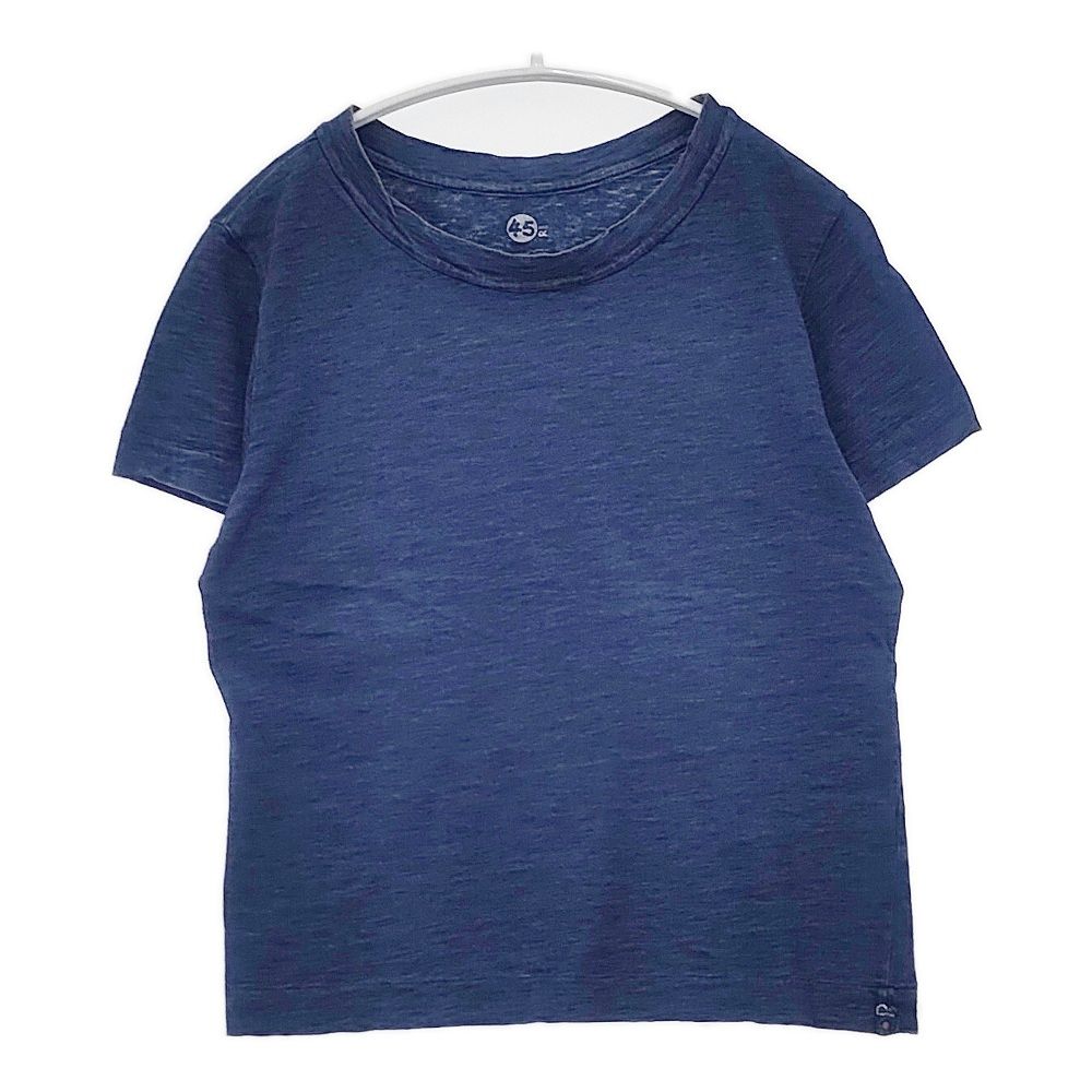 45R/45rpm インディゴ コットン 日本製 サイズ2 半袖Tシャツ