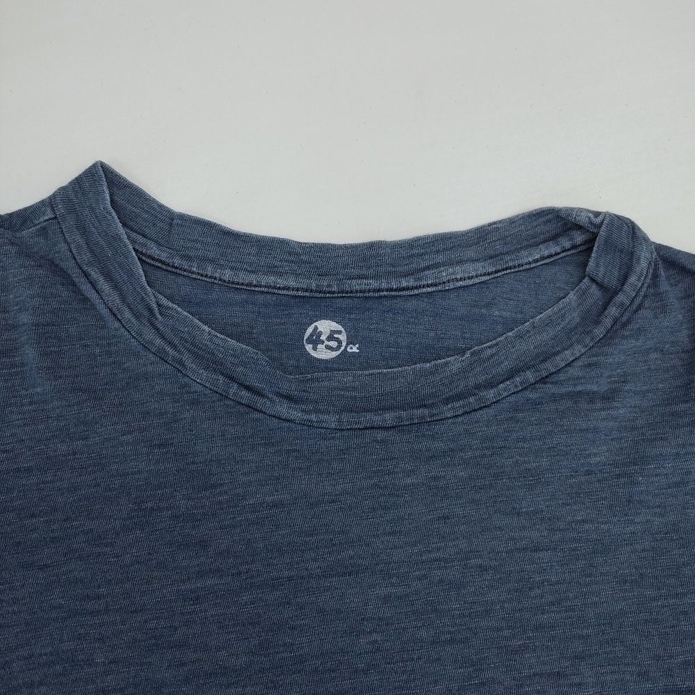 45R/45rpm インディゴ コットン 日本製 サイズ2 半袖Tシャツ