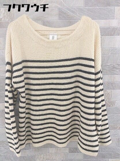 ◇ B MING LIFE STORE by BEAMS コットン ニット ボーダー 長袖 セーター ベージュ ブラック レディース 【中古】 【1104050002218】