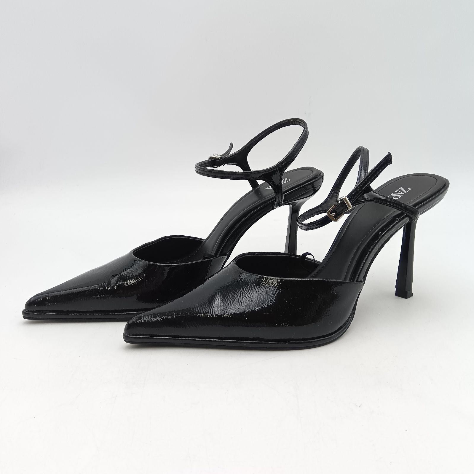 ZARA ザラ ポインテッドトゥ ハイヒール パンプス レディース 36 黒 ブラック D-7-2