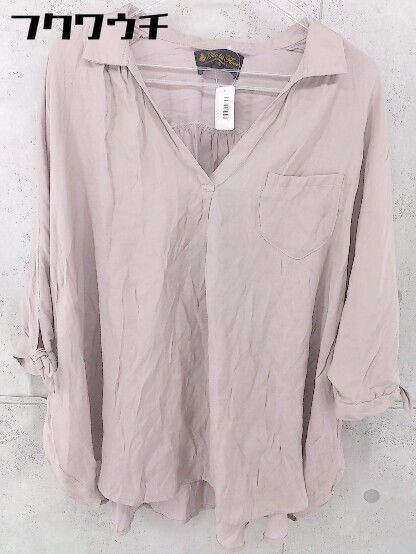 ◇ nano universe The 1st. Floor ザファーストフロアー 七分袖 スキッパー シャツ サイズF グレー系 レディース 【中古】 【1104050007893】