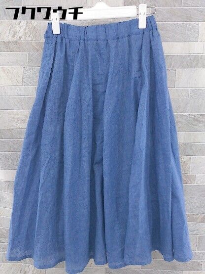 ◇ Simplicite シンプリシテェ ウエストゴム 膝丈 フレア スカート ブルー レディース 【中古】 【1104050007602】