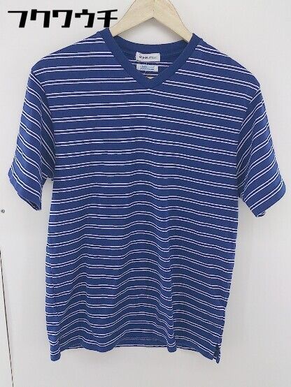 ◇ SHIPS JET BLUE シップスジェットブルー COOL MAX ボーダー 半袖 Tシャツ カットソー サイズ M ブルー ホワイト メンズ 【中古】 【1106250010635】