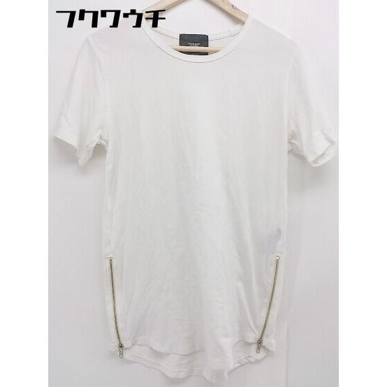 ◇ nano universe ナノユニバース サイドジップ 半袖 Tシャツ カットソー サイズS ホワイト メンズ 【1106160004380】