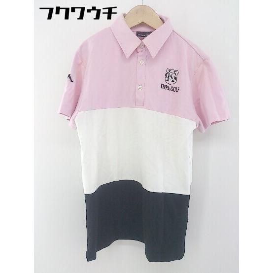 ◇ KAPPA GOLF カッパ ゴルフ 半袖 ポロシャツ サイズM ピンク ホワイト ブラック レディース 【中古】 【1107010010254】